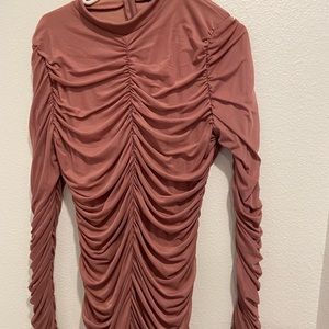 Plus Size Dust Rose Mesh Bodycon Dress 1x